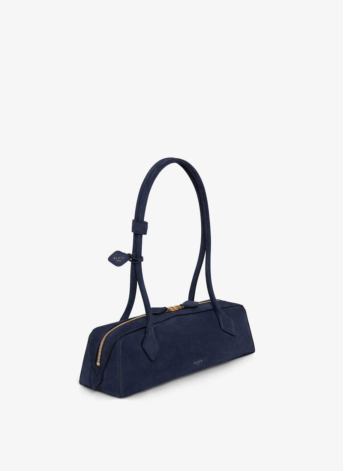 LE TECKEL MEDIUM BAG IN NUBUK CALFSKIN ALAÏA DARK BLUE LE TECKEL MEDIUM BAG IN NUBUK CALFSKIN